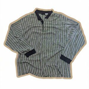 Faded Glory Striped Long Sleeve Polo